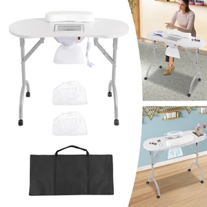 Mesa de Manicura Reconstrucción de Uñas Mesa de Salón de Uñas Rollos Salón Profesional Nuevo Blanco - Imagen 1 de 21