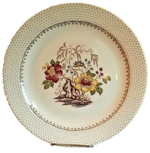 Vtg Chippendale Porcelain Serving Plate Flowers Large Ivory Gold Cottagecore - Picture 1 of 5