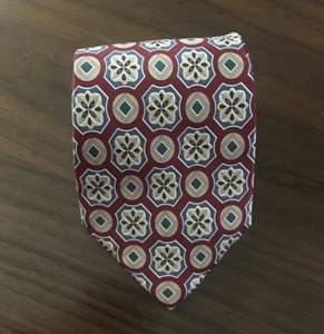 BROOKS BROTHER Silk Red Multicolor Geometric Tie - Picture 1 of 7