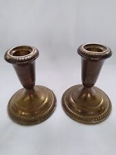 Pair of Vintage Empire Sterling Silver Weighted Candle Stick Holders, #370