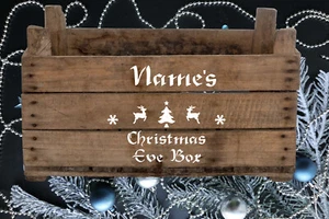 Eve Box STENCIL PERSONALISED Xmas Painting Wood Cardmaking Reusable Crafts CH6 - Picture 1 of 17