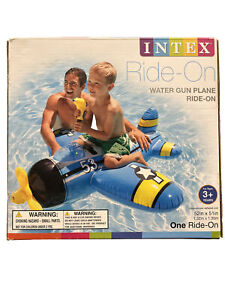 Vinyl Inflatable WATER GUN PLANE RIDE-ON POOL FLOAT Kids New 57537 Air Force