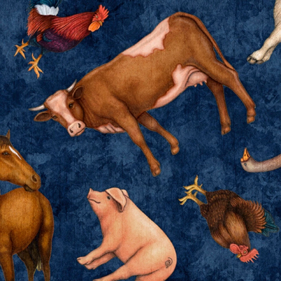 Sunrise Farms "Animal Toss" - Tesoros acolchados - Por cierto - Impresión digital Foto 1 de 1