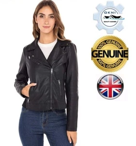Sebby Collection Women's Jackets Faux Leather Moto Biker Jacket - S Black - Picture 1 of 5