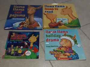 Llama Red Pajama Loves to Read Camping Holiday Drama Xmas Hardcover Book Lot Set - Picture 1 of 6