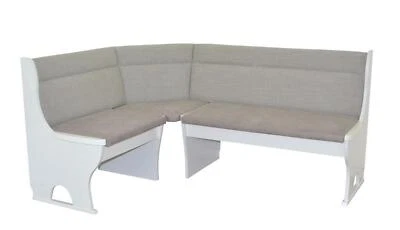 Truhen - Eckbank, Schenkel wechselbar, in Weiß/Grau Truheneckbank Sitzbank Bank - Bild 1 von 4