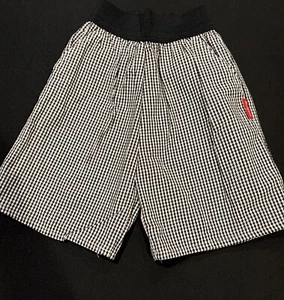 Vintage Oshkosh Gingham Girl Shorts Size 5 Pockets Elastic Waist Black - Picture 1 of 8