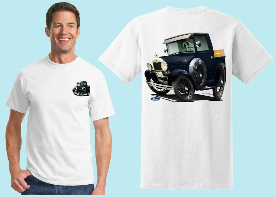1928-31 Ford Model A Pickup Truck Tshirt  #6115 Cartoontees antique auto classic - Image 1 of 1