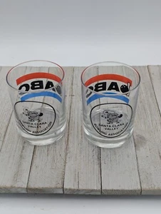 DOS (2) vidrio estilo vintage 12 oz. Vasos de vidrio Santa Clara Valley Bowling ABC - Imagen 1 de 4