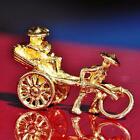 14k yellow gold pendant movable rickshaw driver charm antique handmade 2.7gr