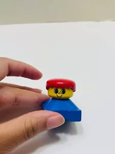 Lego Duplo vintage square base figure red and blue boy replacement toy rare - Picture 1 of 5