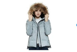 Women Duck Down Puffer Jacket/Quilted Warm Parka Hooded Winter Coat- Large /Gray - Picture 1 of 5