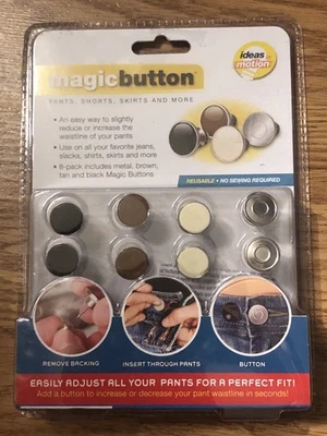MAGIC BUTTON Adjustable Fit to Measure Pants Jeans Skirts Shorts & More NEW - Image 1 of 4