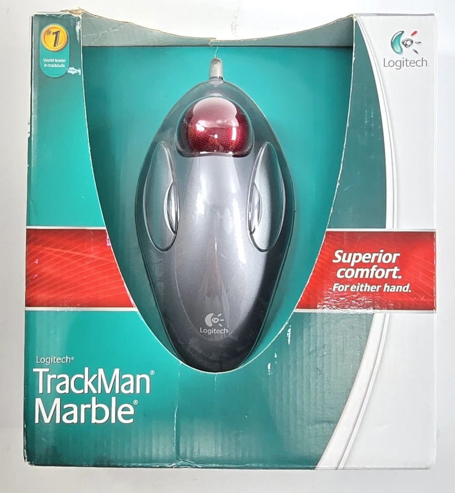 Logitech TRACKMAN Marble kabelgebundene Trackball-Maus T-BC21 kabelgebunden 910-000806 NEU - Bild 1 von 4