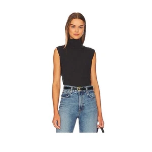 Neu ohne Etikett Free People Xena Tanktop schwarz hochgeschlossen lockere Arme Größe Medium - Bild 1 von 9