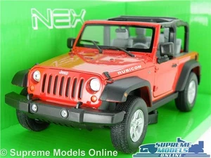 JEEP WRANGLER CAR MODEL RUBICON 2007 1:24 SIZE RED 4X4 WELLY LARGE USA AMERICA T - Picture 1 of 6
