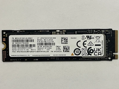 Твердотельный накопитель HP Samsung 512 ГБ NVMe M.2 MZVL2512HCJQ-00BH1 M10394-003 MZ-VL25120 - Изображение 1 из 2
