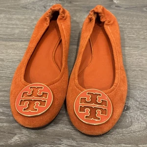 Tory Burch orangefarbene Damen-Wildleder-Flats Größe 6,5M - Bild 1 von 5