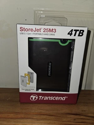Transcend TS4TSJ25M3S Storejet 25M3S 4Tb Portable Hard drive - New - Image 1 of 4