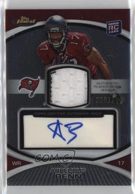2010 Topps Finest Rookie Patch Auto /300 Arrelious Benn #116 RPA Patch Auto RC - Image 1 of 2