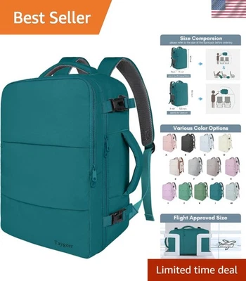 Versátil mochila para computadora portátil 35L azul pavo real con puerto USB para universidad y viajes Foto 1 de 4