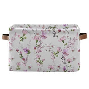 Pink Purple Carnation Flowers Storage Basket for Shelves for Organizing Closet - Picture 1 of 8