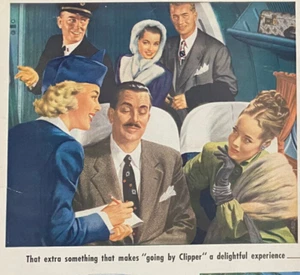 Pan American Airline Latin America Clipper Airplane People Vintage Print Ad 1947 - Picture 1 of 6