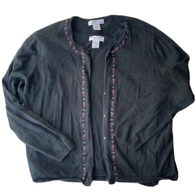 Suéter Cherokee Talla L Cárdigan con Camisa a Juego Negro Tejido De Colección Para Mujer Foto 1 de 4