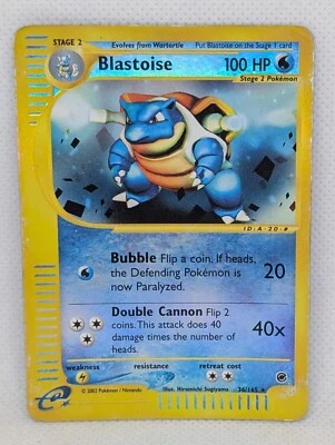 Blastoise 036/165 Expedition Base Set Reverse Holo Rare Pokemon TCG Nintendo MP - Image 1 of 4