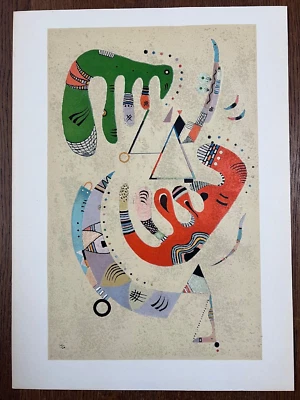 Letrero de placa Wassily Kandinsky litografía original "composición verde y roja" años 60 Foto 1 de 4