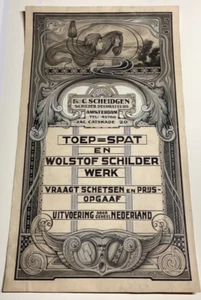 Early 1900s F.W.G. Scheidgen Amsterdam - Original Handmade Advertisement - Picture 1 of 10