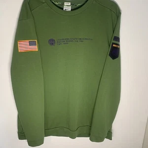 NCAA LSU NIKE FACIONE ON FIELD SWEAT SHIRT LONG SLEEVE MILITARY GREEN PURPLE XL - Picture 1 of 7