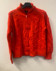 Maglione donna J Crew maglia a cavo mezza zip in filato Supersoft taglia XS - Foto 1 di 3