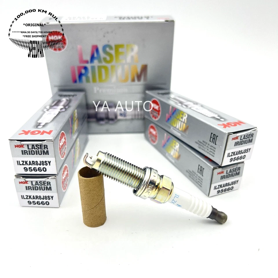 4 Genuine NGK Spark Plug 95660 ILZKAR8J8SY For Volvo S60 S90 V60 XC60 XC90 2.0T - Image 1 of 4