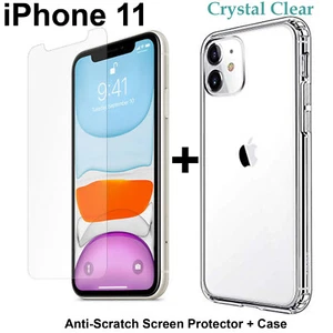 For Apple iPhone 11 clear case cover and 4H anti-scratch front screen protector - Picture 1 of 11