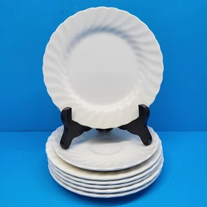 Johnson Brothers Regency Swirl Set Of 6 White Bread Plates And1 Saucer Plate VGC - Picture 1 of 10