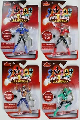 Set of 4 Mini Power Rangers Samurai Keychains Basic Fun Keyrings Saban NEW MOC - Image 1 of 4