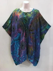 Hilos sagrados Hippie Boho Festival Cordón Mudmee Tie Dye Caftan 218408 A - Imagen 1 de 2