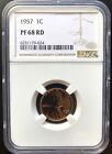 1957  Proof Lincoln Wheat Cent, NGC Graded, PF 68 Red