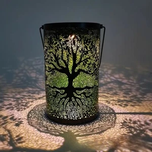 1pc Hanging Branches LED Solar Garden Hollow Projection Lantern - Bild 1 von 2