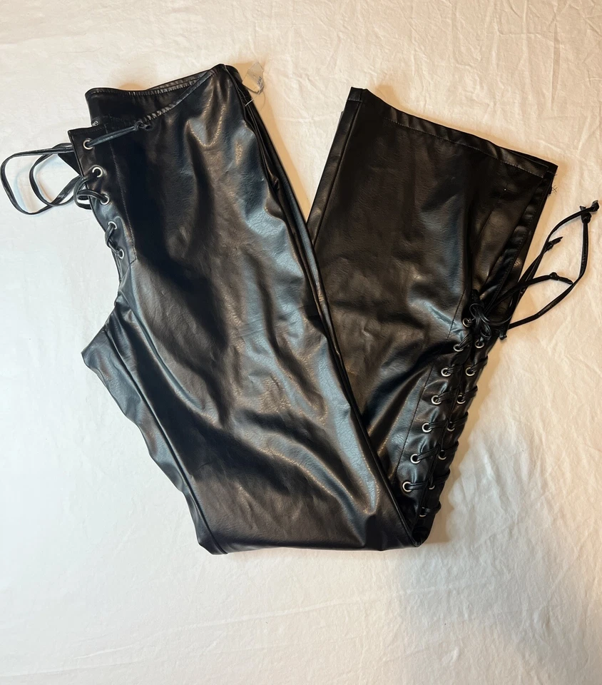 Womens Faux Leather Flare Pants Size 9 - Image 1 of 4