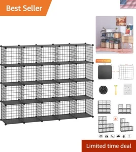 Elegant 20-Cube Wire Storage Organizer for Versatile Indoor Display Solutions - Picture 1 of 9