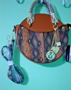 MKF Collection By Mia K. BRAND NEW Brown/snakeskin Crossbody Handbag - Picture 1 of 4