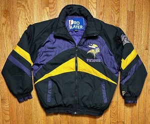 Vintage 90’s Minnesota Vikings NFL Pro Player Puffer Jacket Men’s Large - Picture 1 of 7