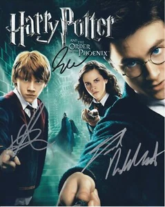 Emma Watson Daniel Radcliffe & Rupert Grint Autogramm Harry Potter Autograph - Foto 1 di 1
