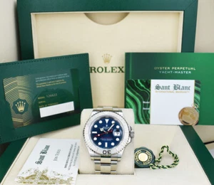 ROLEX 40mm Platinum & Stainless Steel YachtMaster Blue Dial 126622 - SANT BLANC - Picture 1 of 7
