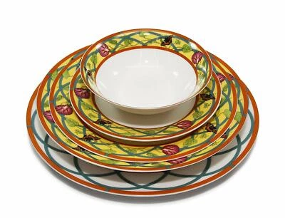 Royalty Porcelain "Butterfly" 5pc White & Yellow Dinnerware Set, Service for 1 - Image 1 of 4