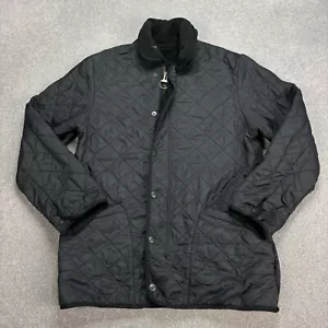 Barbour Jacket Adult Small Black Quilted Country Hunting Field Lined Coat Men - Picture 1 of 8