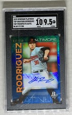 2020 Bowman Platinum -  Top Prospects Auto Blue /150 Grayson Rodriguez SGC 9.5