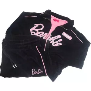Barbie Velour cropped zip Jacket Wide leg Jogger tank set Womens Size 16 Mattel - Picture 1 of 14